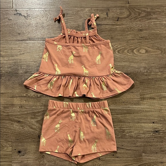The Children's Place Orange and Gold Giraffe Print Set - NWOT - Picture 5 of 5